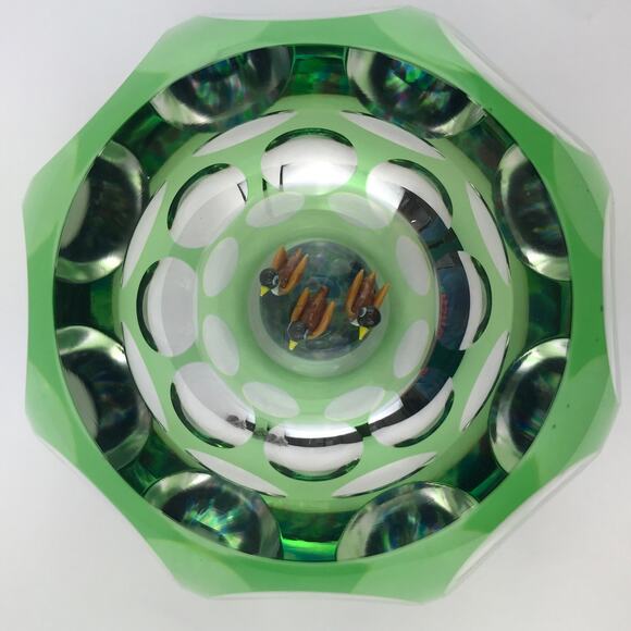 Perthshire 1983G Ducks in the Pond 3D Faceted Flash Overlay Hollow Paperweight - Picture 2 of 16